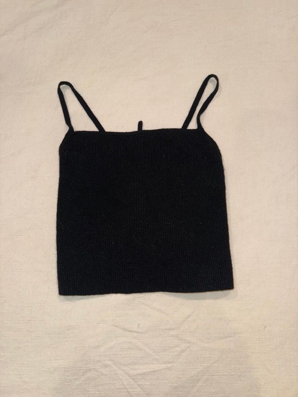 Urban Outfitters Black Ribbed Tie Back Crop Tank Top Size XS